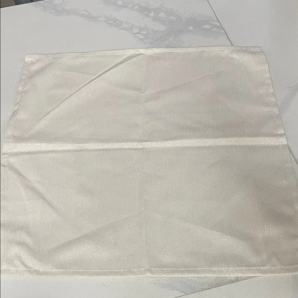 SET OF 12 BELLA LUX  NAPKINS GLITTER BEIGE 17 X 17